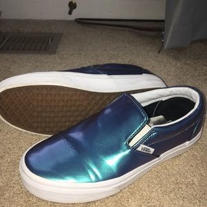 Rare metallic blue/purple slip on vans